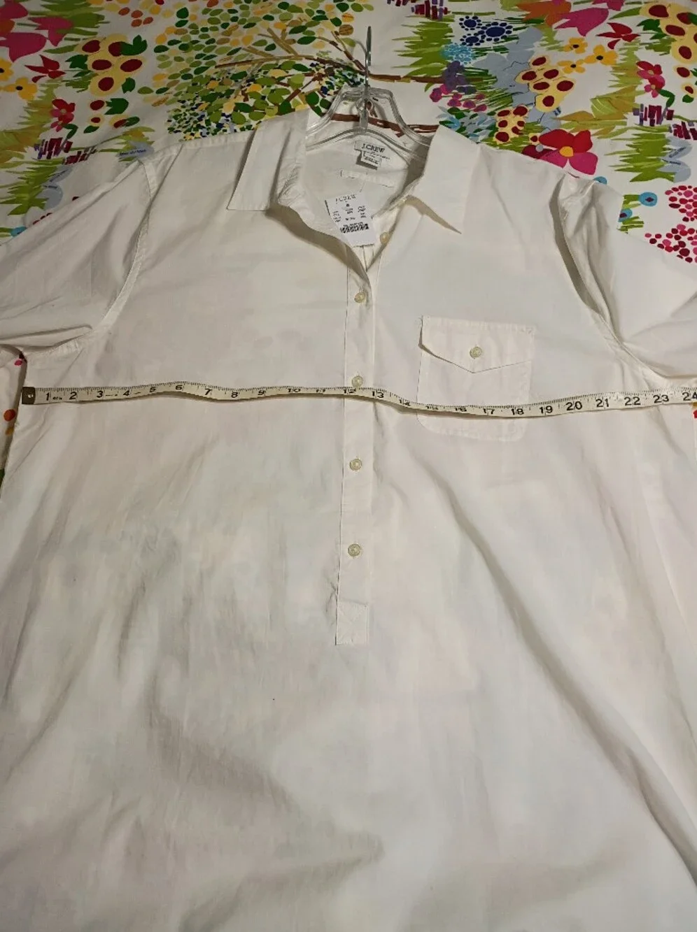 J. Crew White Long-Sleeve Button-Down Popover Shirt Tunic Size XXL New